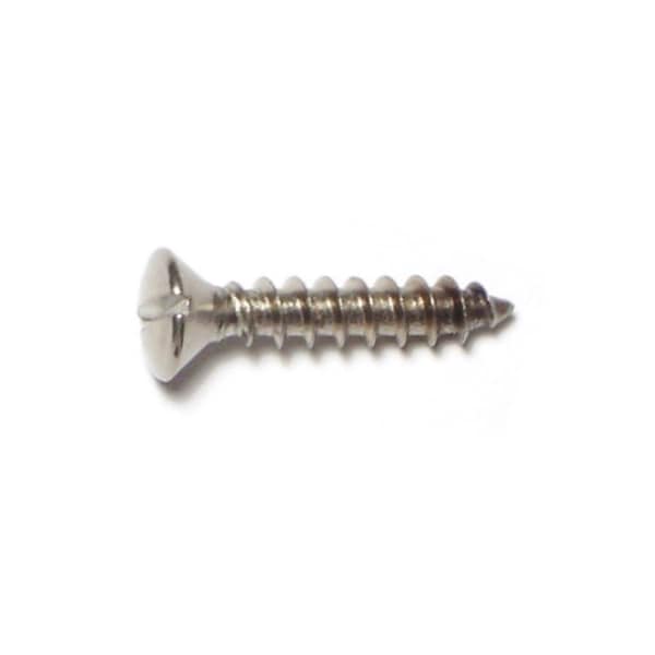 Midwest Fastener Sheet Metal Screw, #10 x 1 in, 18-8 Stainless Steel Oval Head Slotted Drive, 20 PK 62417 - main